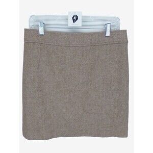 JCrew Women's Wool Blend Preppy Tan/White Lined Mini Skirt Size 10